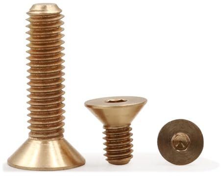 SSIMOO M3 m4 m5. Messing Sechskantschraube Senkkopfschrauben Flache Bolzen 5mm-20mm Länge kindly(M4x7mm (10Pcs))