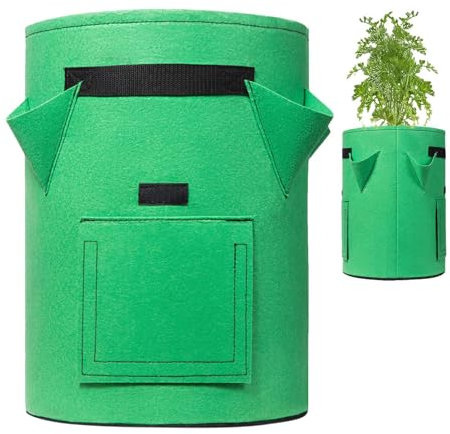 Kartoffel-Pflanzbeutel, Kartoffel-Pflanzbeutel mit verstärktem Griff und Klappe, Dicker Vliesstoff, Pflanztasche für Tomaten, und Obst