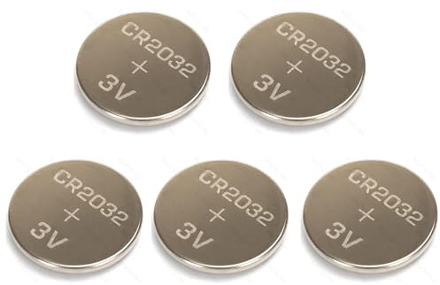 Lot de 5 Piles Bouton CR2032 3 V idéales pour Montres, appareils à Distance et Jouets électroniques.