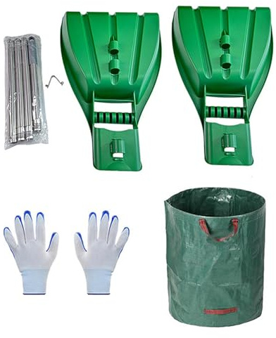 Cuchara de garra para hojas, agarradores de hojas de gran capacidad, juego de cucharas duraderas para hojas de jardín, rastrillo de garra de patio para césped, herramienta de colección de hojas
