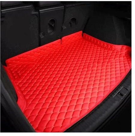NYSQOFMB Voiture Coffre Tapis pour BMW X6 E71 2008 2009 2010 2011 2012 2013 2014 Tapis Coffre Voiture en Cuir Tapis de Coffre Auto(Rouge)