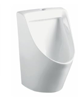 Urinal Wand Pissoir Komplettset – Hänge-Urinal aus Keramik mit antibakterieller Beschichtung – Wandurinal für Männer – Urinalbecken Set weiß – für Bad & WC