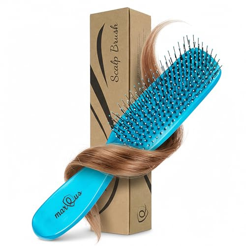 Cepillo para cuero cabelludo MarQus - desenreda sin tirones - cepillo desenredante para todo tipo de cabello, cepillo para brillo y volumen, 1 unidad Flashblue