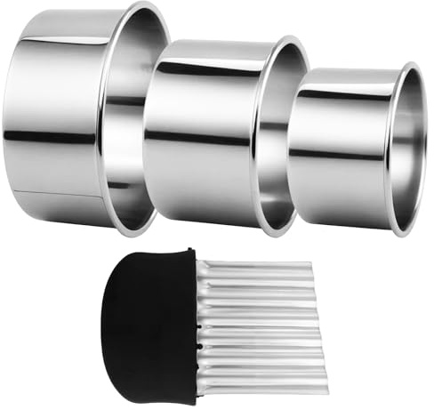 3 delar silver runda skärare, 3 storlekar bakverktyg med rostfritt stål, uppsättning kakskärare, vassa kanter precision kakskärare, kakskärare