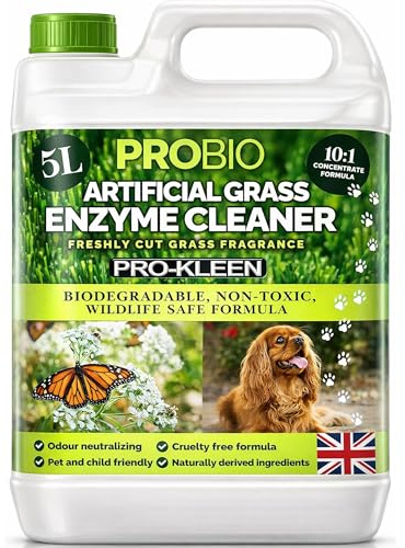 Pro-Kleen ProBio Artificial Grass Cleaner Probiotic Based Deodoriser Odour Eliminator 5L Non-Toxic Cruelty-free Pet Friendly. Fresh Cut Grass fragrance. Naturally derived Probiotic Cleaning