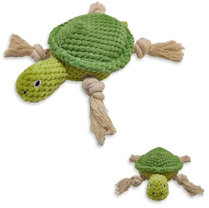 Schildkröte Hundespielzeuge mit Quietscher, Interaktive Plüschspielzeuge | Niedliche Meerestieren Plüschspielzeuge aus Baumwolle mit Knoten und Knisterpapier - für Welpen Kleine und Mittelgroße Hunde