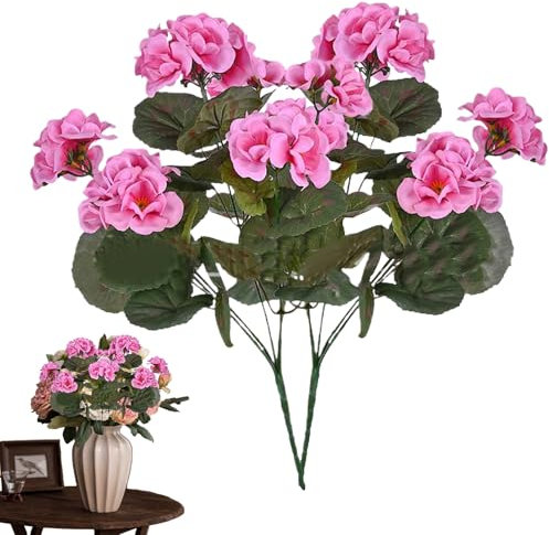 Konstgjorda pelargonier, falska pelargoner Uppsättning av 2 konstgjorda