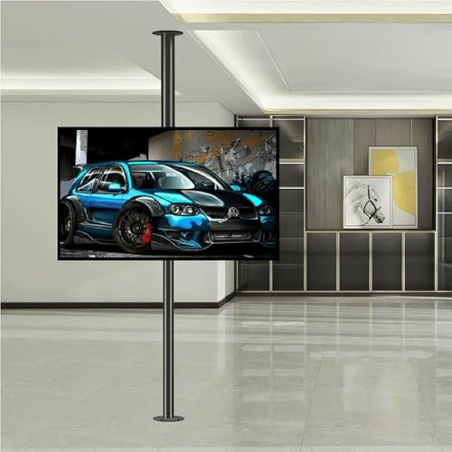 Tv-Bodenständer - 360° Drehbare Tv-Halterung Hängender Tv-Schrank - Drehbares Trennwandgestell, Drehbarer Tv-Schrank, Drehbare Basis, Verstellbare Tv-Halterung Mit Neigung,60-85cm