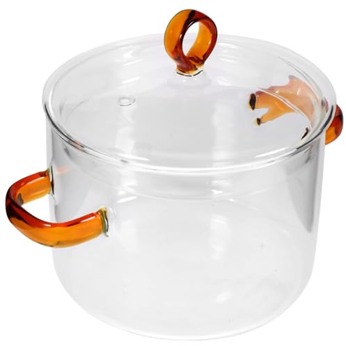 Hemobllo Marmite Verre Résistante Chaleur Marmite De Cuisine Avec Couvercle Petite Pour Soupes Et Légumes