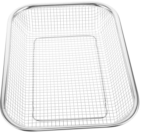 HOMSFOU Stainless Steel Dishwasher Storage Basket Multipurpose Metal Cutlery Holder with Stronger Bearing Capacity Silver Kitchen Basket for Store Baking Gadgets and Wash Vegetables