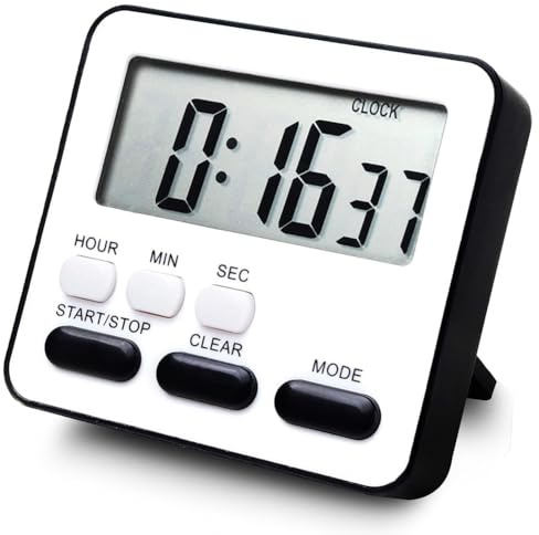 Asyduey Minuteur de Cuisine Compte à Rebours, Réveil Multifonctionnel, Horloge de Bureau, Noir