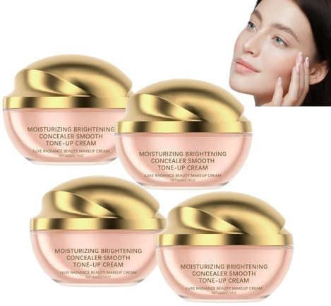 Crema correttiva illuminante idratante, idratante per viso e occhi con effetto schiarente, trucco leggero e resistente, schiarente sotto gli occhi per le occhiaie (4 pezzi)