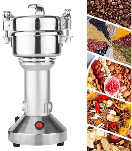 Grain Mill Grinder Electric Commercial Spice Grinder Stainless Steel Pulverizer Dry Grinder Grinding Machine Can Quickly Smash All Kinds of Dehydrated Food, Rice, Corn