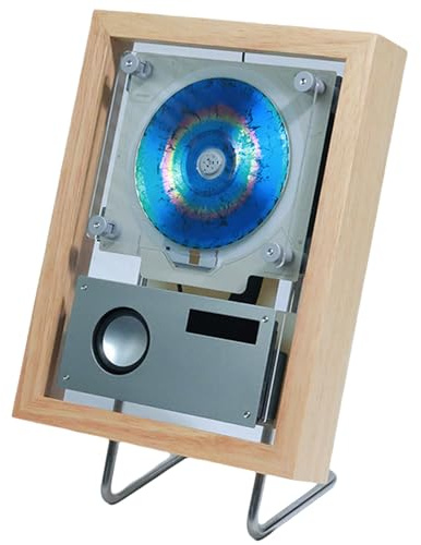 Reproductor De CD con Marco De Música, Marco De Fotos Decorativo para Pared O Escritorio con Bluetooth 5.0 Y Reproducción USB, Control Remoto Y Pantalla Led Wooden