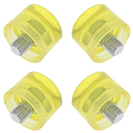 FENICAL 4 Pcs Yellow Rubber Mallet Hammer Replacement Heads, Lightweight Rubber Hammer Tips for Safely Installing Small Parts, Sturdy and Shock Absorbing Tool Heads for Home Improvement