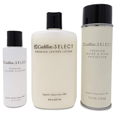 Cadillac Select Premium Leather Care Kit - Leather Cleaner, Lotion Conditioner & Water & Stain Protector