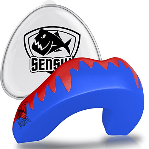 𝗕𝗘𝗦𝗧 𝗣𝗜𝗖𝗞 Piranha Mouth Guard Sports Gum Shield For Adults and Kids Age Self Fit Mouth Protector, Sports, Rugby, MMA, Boxing Gum Shield Mouthguard