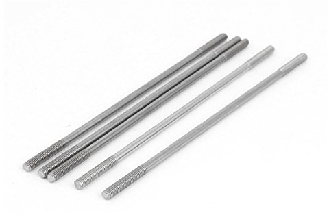 sourcing map 5 Stück Doppelend Gewindestift Schraube M4x130mm | Aus 304 Edelstahl