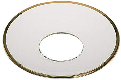 Tropfenfänger Ø 6,8 cm mit Goldrand - runder Glas Flaschenring silberfarben, edel verziert & glatt poliert, exklusiver Weintropfenfänger für Dinner & gehobene Tischkultur
