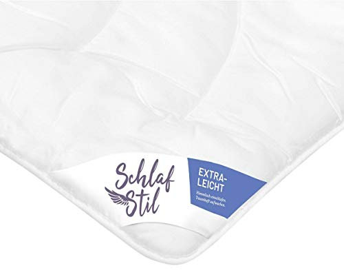 SCHLAFSTIL Faserbettdecke F400, Extraleicht, Quallofil Premium 3D-Markenfaser Größe 155x220