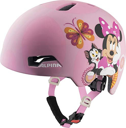 ALPINA Hackney - Leichter, Bruchfester & Optimal Klimatisierter Fahrradhelm für Kinder, Mit Nachrüstbarem LED für Gute Sichtbarkeit, Minnie Mouse, S (47-51 cm)