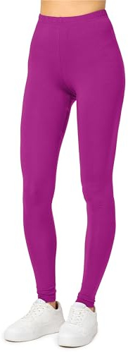 Merry Style Leggins Deportivos Mujer – Ropa Deportiva Mujer con Cintura Media, Leggings Flexibles, Suaves y Transpirables para Gimnasio, Pilates o Uso Diario MS10-143 (Fucsia, M)