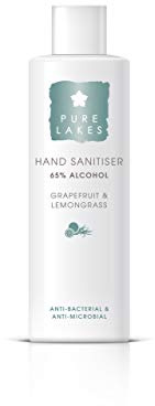 Pure Lakes Grapefruit & Lemongrass Hand Sanitiser | Anti-Bacterial & Anti-Microbial | Organic Hand Sanitiser 65% Alcohol with Grapefruit & Lemongrass Essential Oils (100ml)