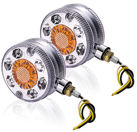 YnGia Double Face Trailer Light 24 LED Feux de position latéraux, 2PCS Étanche Camion Feu Stop Arrière Clignotants Indicateur Rond 12V 24V Rouge Blanc Ambre Feu De Frein