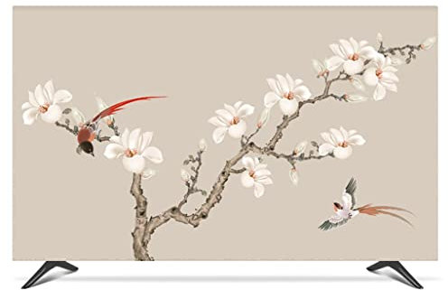 HBLZG TV Abdeckung 22 - 80 Soft Polyester Fabric Printed Dust-Proof Protector for Flatscreen Television, Smart TVs (Color : A, Size : 78 inch)