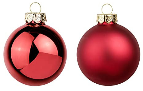 Deco Woerner Weihnachtskugeln rot 8cm 12 St Christbaumkugeln Glaskugeln Weihnachtsbaumschmuck