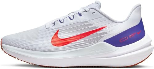 NIKE Zoom Winflo 9 Men's Running Trainers Sneakers Shoes DD6203 (Football Grey/Concord/Cinnabar/Bright Crimson 006) UK8 (EU42.5)