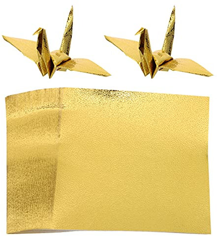 Alipis Glänzendes Origami-Papier 100 Stück Glitzer-Faltpapier 10 cm Scrapbook-Papier DIY Bastelpapier Quadrate Hintergrundpapierbögen Für Weihnachten Kinder Kunstprojekte Golden