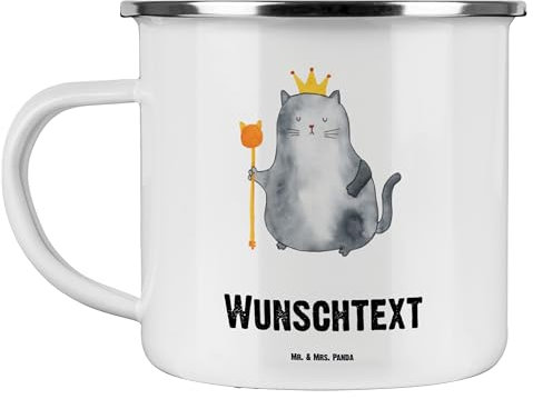 Mr. & Mrs. Panda Kaffeebecher Katze König - Personalisierte Geschenke, Familie, Tasse, Haha, Camping, Cats, Kaffeetasse, Wohnung, Cat, Becher, Tassen Bedrucken