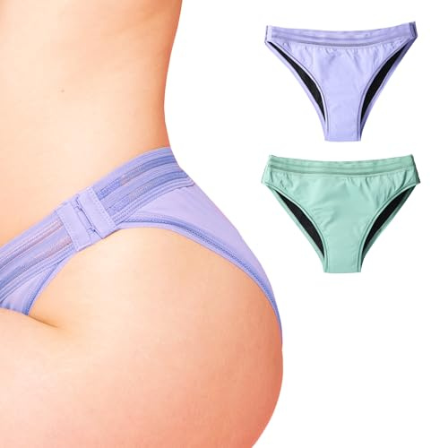 Beppy Bragas menstruales 2 Unidades Ropa Interior Menstrual para Flujo Medio o Leve - Calzones absorbentes Siren (XS)