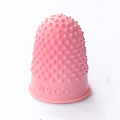 AUMACHEN Fingerhut-Protektoren, Fingerschutz, Gummi-Finger, Fingerhut-Schutz, Kappen Pads Abdeckung Handwerk Fingerspitze Nähen Zählschutz zum Sticken, Nähen, Schneiden (Rosa)