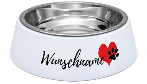 PrintPlanet® - Futternapf mit Namen oder Wunschtext selbst gestalten - Hunde-Fressnapf mit Namen Personalisieren und Bedrucken - Layout 3