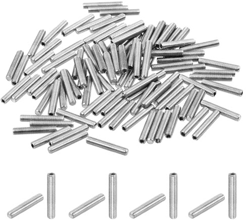 sourcing map Gewindestifte mit Innensechskant, M3 x 16 mm, 304 Edelstahl, Flachspitze, Madenschrauben für Türgriffe, Lampenreparatur, 100 Stück