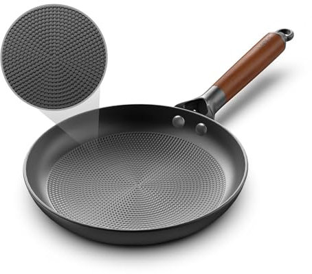 LAMFO Antihaftbeschichtete Bratpfannen, 20,3 cm große Wabenform, langlebige Gusseisenpfannen, langlebig, leicht, Kochpfanne aus Gusseisen mit abnehmbarem Griff, ofenfest, spülmaschinenfest, 2024