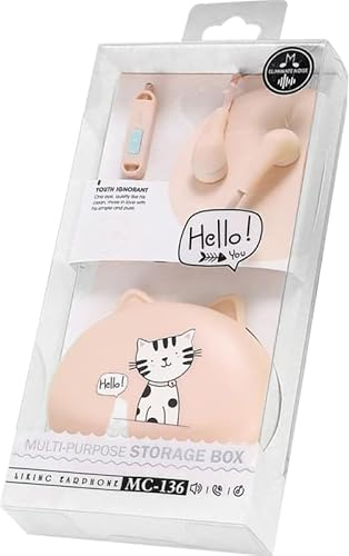 Veemoon Écouteurs Intra-Auriculaires Câblés Écouteurs Câblés avec Microphone Casque avec Fil Son Stéréo HiFi pour Musique Appels Vidéos Design Mignon 1 Pièce
