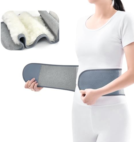 NAROSEBE Unisex Calentador de Cintura Faja Lumbar Calentador de Cintura de Cachemira Cinturón Lumbar Mujer Cinturón Invierno Calentado de Lana Cinturón de Punto (Gris (con terciopelo))