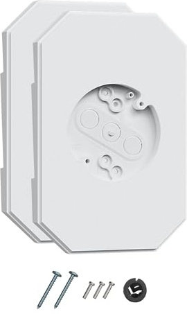 Siding Light Mounting Block, 8141DBL White Outdoor Mounting Plate kit with Built-in Electrical Box, Vinyl Siding Block for 1/2 inch Double, 2 Pack