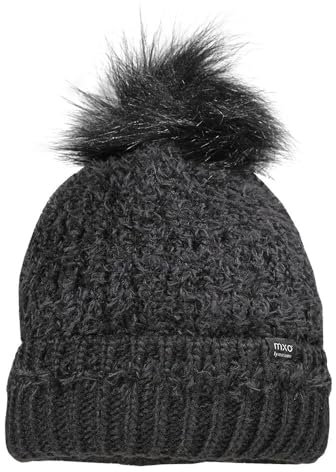 maximo Kids-Mütze, Felloptik Fake fur Pompon, Umschlag, Fleecefutter Made in Germany