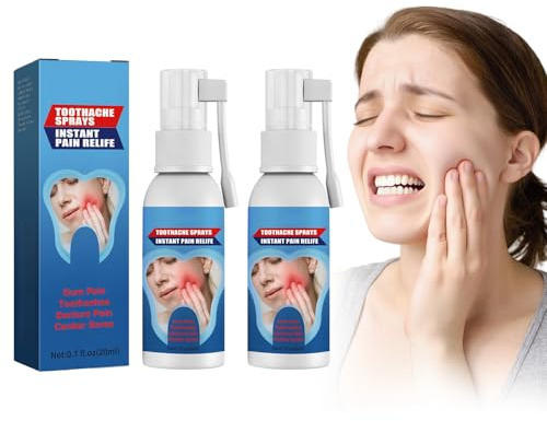 2PC Spray De Dolor De Muelas 20ml, Spray Analgésico Dental, Muelas Portátil, Bucal Gingival, Alivia El Dolor De Las Encías Inflamadas, Las Caries, Y Las Caries Dentales