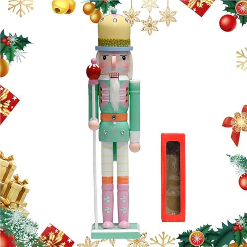 Décoration de Noël Casse-noisette – Grandes figurines de décoration en bois, décorations de maison, fournitures de Noël, décorations de Noël colorées pour filles et garçons (50 cm)