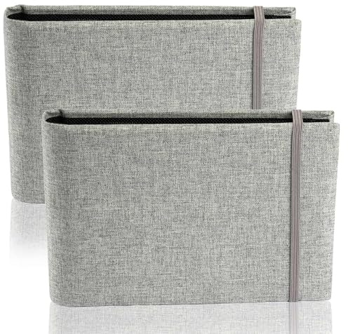 2 Pack Flip Photo Albums 6x4, Slip in Small Photograph Album Books, Grey | 200 Pockets in Total, for Birthday Wedding Family Travel Portrait Picture