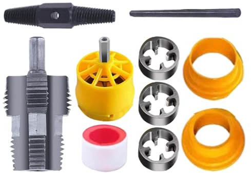 Kit De Rostro De Tubería - Cortador De Rosca De Tubería Profesional | Herramienta Manual De La Máquina De Roscas De Tubería, Perforación Reutilizable De Tubería De Agua Con Roscado De Tubería, Herrami