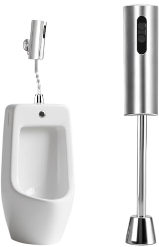 Automatic Sensor Urinal Valve, 15.5x7.3cm Wall Mounted Automatic Toilet Flusher with Motion Sensor Water Saving Auto Urinal Flushing Set for Bathroom Fixtures