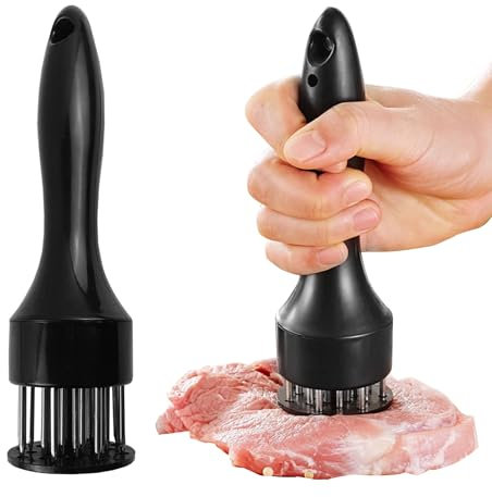 1 piezas Aguja ablandadora de carne, herramienta de aguja ablandadora de carne, Adecuado para cocinar diversas carnes en la cocina, como cerdo, pollo, pescado, carne de res, cordero, etc. (negro)