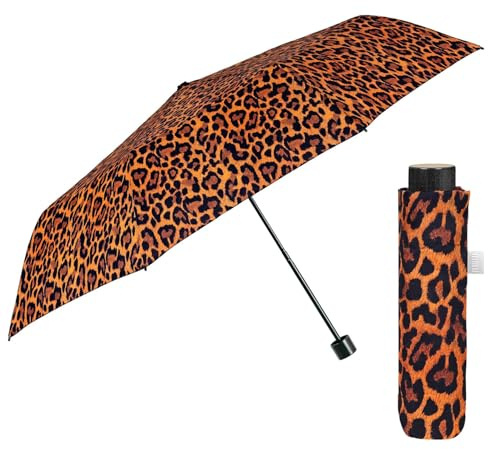 PERLETTI Regenschirm Kompakt Handtasche für Damen - Taschenschirm Manuell für Frauen Mädchen - Damenschirm Regen Schirm Sturmfest Leicht Mini - Durchmesser 97 cm
