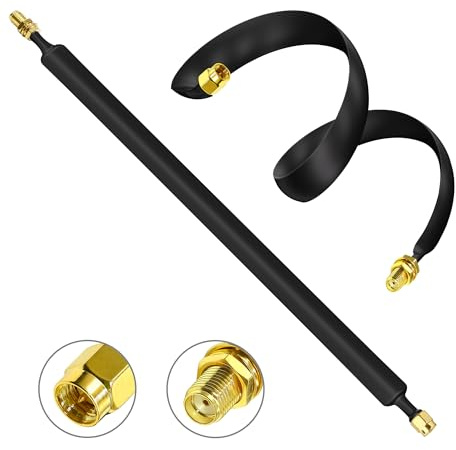 TUOLNK SMA Fensterkabel 30 cm SMA Stecker auf Buchse Flachkabel 2 Stück | Fensterdurchführung für 5G/4G LTE Router, WLAN-Antennen, LoRa Gateway, IoT-Geräte und Outdoor-Antennen